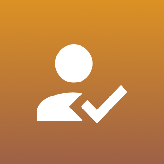 4 Person icon with checkmark symbol.