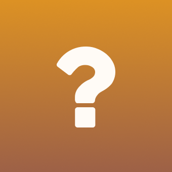 6 White question mark on orange background.